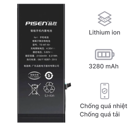 pin iPhone 8 Plus dung lượng siêu cao chính hãng Pisen 3