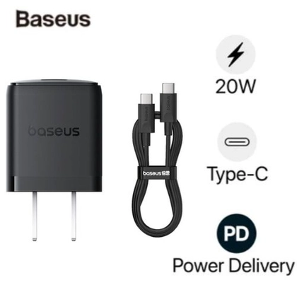 Sạc nhanh Baseus Palm 1C 20W US ( kèm cáp mini C to C 60W dài 1m ) 1