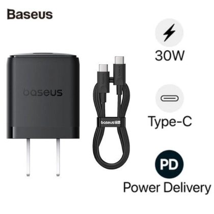 Sạc nhanh Baseus Palm 1C 30W US ( kèm cáp mini C to C 60W dài 1m ) 1