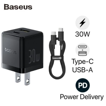 Sạc nhanh Baseus Palm 1C1A 30W US ( kèm cáp mini C to C 60W dài 1m ) 1