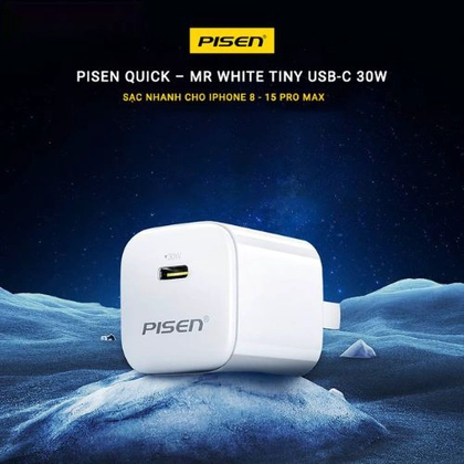 Sạc Pisen Quick - Mr White Tiny USB-C 30w 4