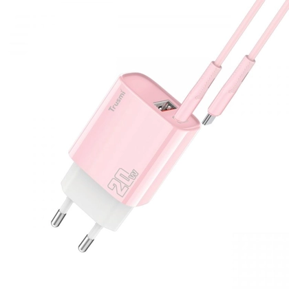 Sạc Trusmi cổng 1A1C PD 20w kèm cáp Type-C to Type-C 60w (EU) CH11 1