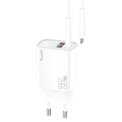 Sạc Trusmi cổng 1A1C PD 20w kèm cáp Type-C to Type-C 60w (EU) CH11 2