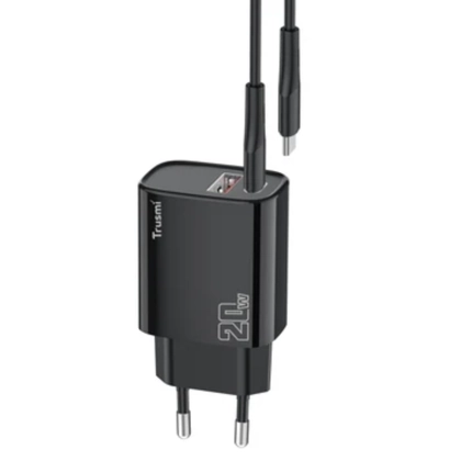 Sạc Trusmi cổng 1A1C PD 20w kèm cáp Type-C to Type-C 60w (EU) CH11 1