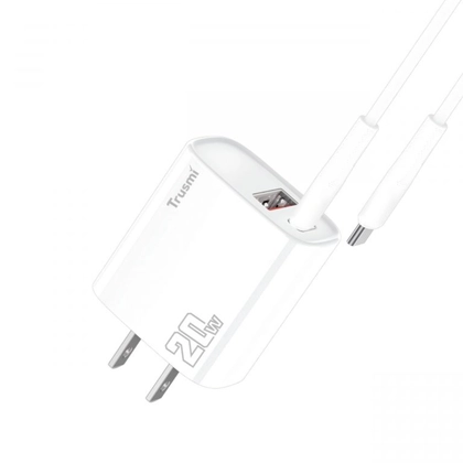 Sạc Trusmi cổng 1A1C PD 20w kèm cáp Type-C to Type-C 60w (US) CH11 1