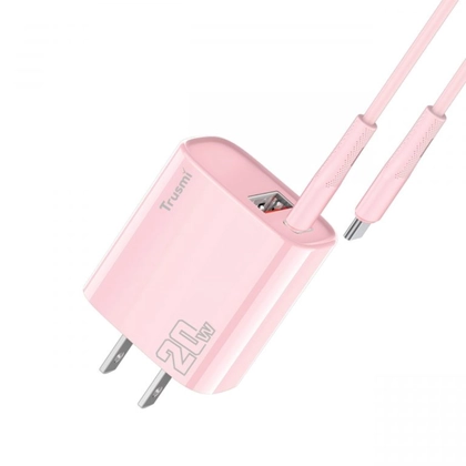 Sạc Trusmi cổng 1A1C PD 20w kèm cáp Type-C to Type-C 60w (US) CH11 1