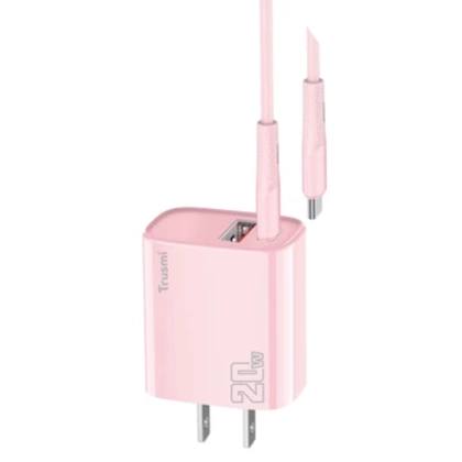 Sạc Trusmi cổng 1A1C PD 20w kèm cáp Type-C to Type-C 60w (US) CH11 2