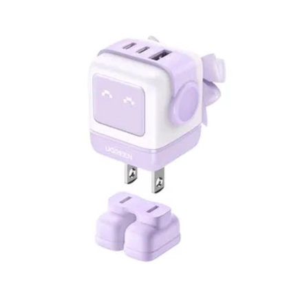 Sạc Ugreen Robot CD361 3 cổng 2 USB-C và USB-A Gan 65w 3