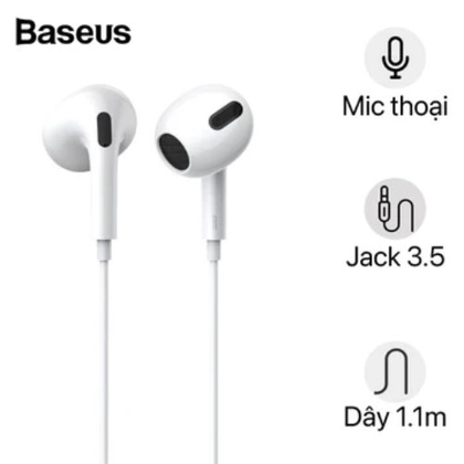 TAI NGHE CÓ DÂY BASEUS ENCOK 3.5MM H17 - TRẮNG 1