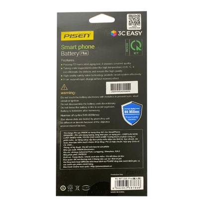 pin iPhone 15 Pro dung lượng siêu cao chính hãng Pisen 8