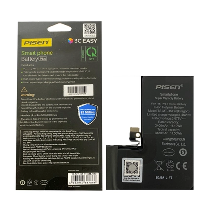 pin iPhone 15 Pro dung lượng siêu cao chính hãng Pisen 6