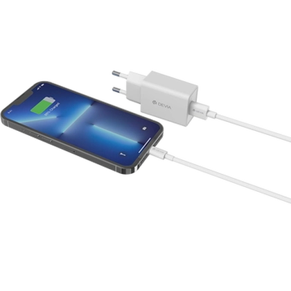 Củ Sạc Devia 1 Cổng EU V3 Trắng 3