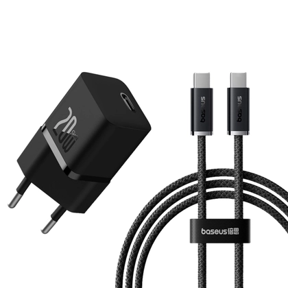 Combo sạc nhanh Baseus GaN5 1 cổng 20W kèm cáp USB-C to lightning dài 1m 2