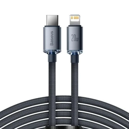Cáp Baseus Crystal Shine USB-C to lightning dài 2M 1