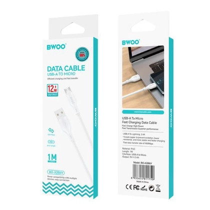 Cáp sạc nhanh BWOO Micro 12W X286V dài 1M 4