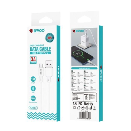 Cáp sạc nhanh BWOO Type-C 3A X281C dài 1M 3