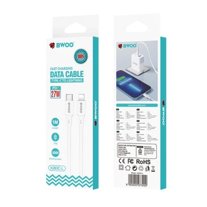 Cáp sạc nhanh BWOO Type-C to Lightning PD 27W X283C-L dài 1M 3