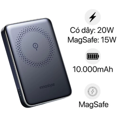 Pin dự phòng sạc nhanh Innostyle Powermag Slim 10.000mah 20w 1
