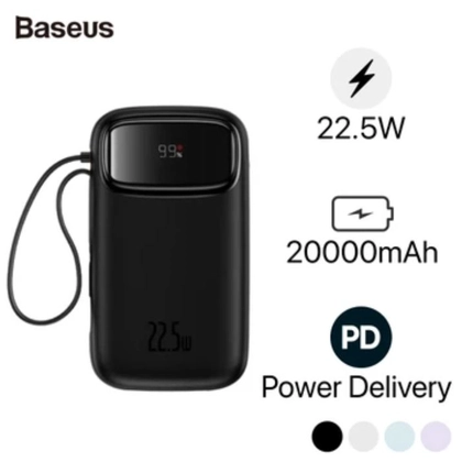 Pin sạc dự phòng Baseus Qpow2 màn hình số 20.000mAh 22.5W kèm cáp Lightning và Type-C 1