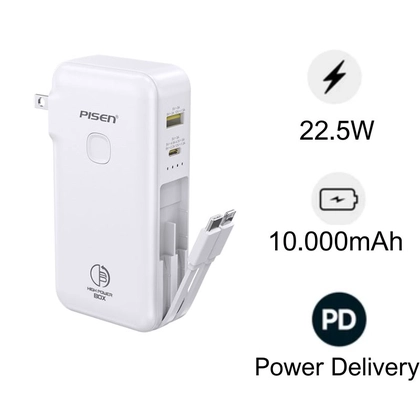 Pin sạc dự phòng Pisen Quick High Power Box 10.000 mAh 22.5W D312 1