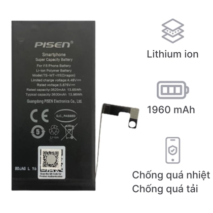 pin iPhone 7 chính hãng Pisen 3