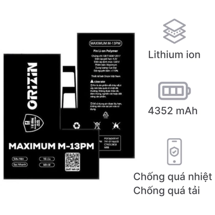pin iPhone 13 Pro Max dung lượng cực đại chính hãng Orizin 1