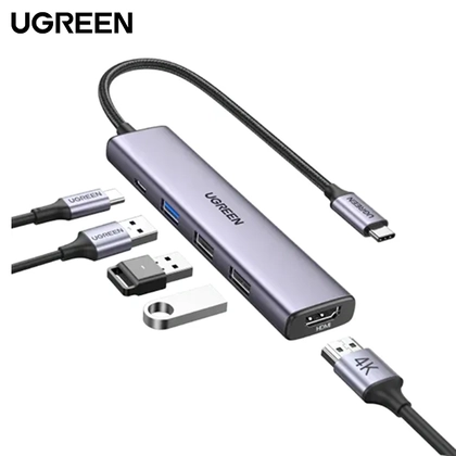 Hub Ugreen USB-C to 2 x USB-A 2.0 + USB-A 3.0 + HDMI + PD hỗ trợ 4K (15495) 1