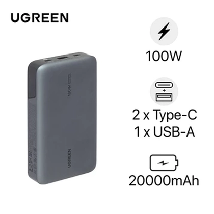 Pin sạc dự phòng Ugreen Power Bank sạc nhanh 2 chiều 20.000mAh 100W PB720 25188 1