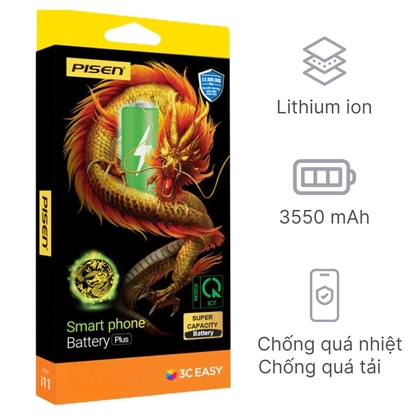 pin iPhone 13 dung lượng siêu cao chính hãng Pisen 2
