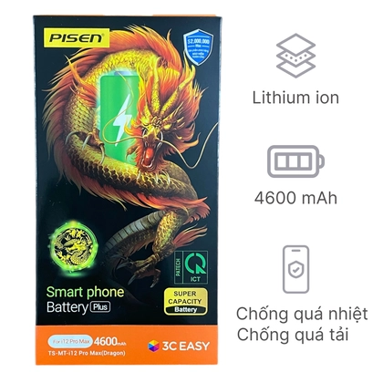 pin iPhone 12 Pro Max dung lượng siêu cao chính hãng Pisen 2