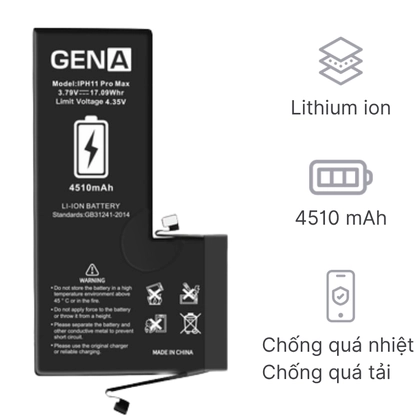 Pin dung lượng siêu cao chính hãng GENA cho iPhone 11 Pro Max 3