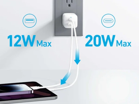 Củ sạc Anker 323 2 cổng 1C1A 33w A2331 4