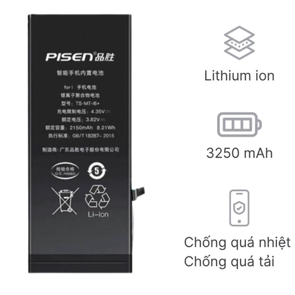 pin iPhone XR dung lượng cao chính hãng Pisen 3