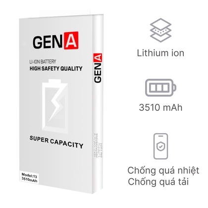 pin iPhone 13 dung lượng siêu cao chính hãng GENA 2