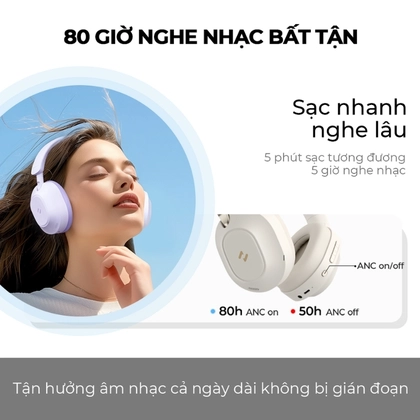 Tai nghe Bluetooth chụp tai Havit H668BT - Tím