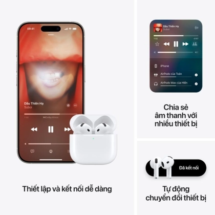 Tai nghe Bluetooth Apple Airpods 4 2024 chống ồn chủ động (MXP93) - Cũ trầy xước 6