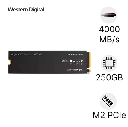 Ổ cứng SSD Western Digital Black SN770 M2 NVMe PCIe Gen 4 250GB cũ đẹp 1