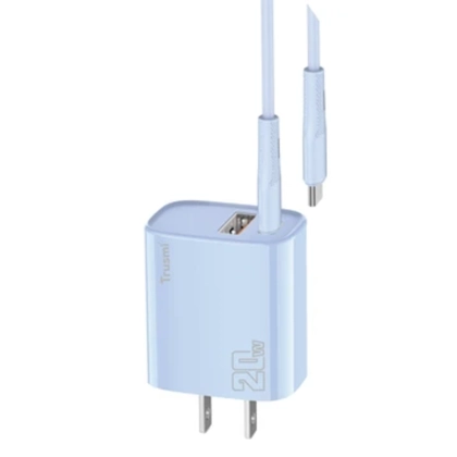 Sạc Trusmi cổng 1A1C PD 20w kèm cáp Type-C to Type-C 60w (US) CH11 2