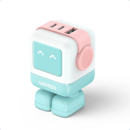 Sạc Ugreen Robot CD361 3 cổng 2 USB-C và USB-A Gan 65w 2