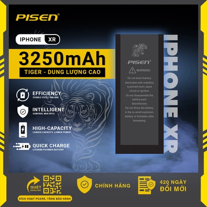 pin iPhone XR dung lượng cao chính hãng Pisen 6