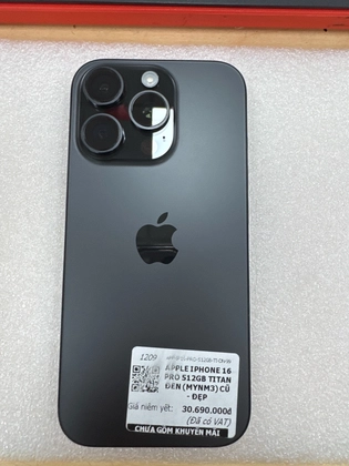 iPhone 16 Pro 512GB - Cũ đẹp - Titan Đen - 7GM661 - 3
