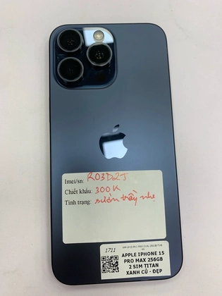 iPhone 15 Pro Max 256GB 2 Sim - Cũ đẹp - Titan Xanh - R03D2J - 3