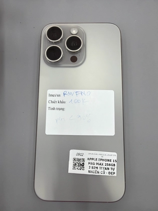 iPhone 15 Pro Max 256GB 2 Sim - Cũ đẹp - Titan tự nhiên - LFCQWX - 3