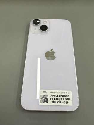 iPhone 14 128GB 2 Sim - Cũ đẹp - Tím - 9TH47X - 7
