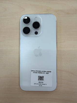 iPhone 15 Pro 256GB - Titan Trắng - Cũ Đẹp - 36L3XF - 3