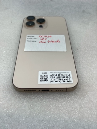 iPhone 16 Pro Max 256GB 2 SIM - Tintan Vàng - Cũ đẹp - RXJH3H - 7