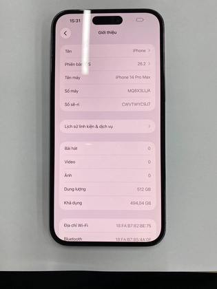 iPhone 14 Pro Max 512GB - Đen - Cũ Trầy Xước - WYC9J7 - 1