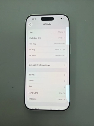iPhone 17 Pro 256GB VN/A - Đã kích hoạt - Bạc - 06VGP3 - 1