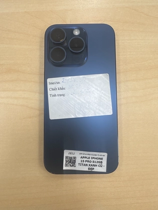 iPhone 15 Pro 512GB - Cũ đẹp - Titan Xanh - 2Y3K3J - 3