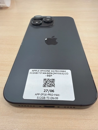 iPhone 16 Pro Max 512GB - Cũ đẹp - Titan đen - Q417JR - 7